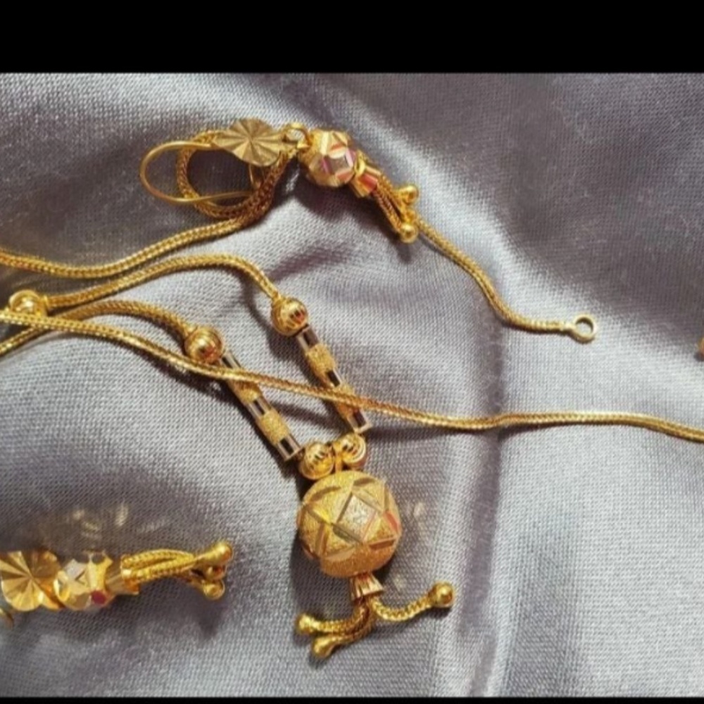 24k Gold ball drop necklace and earrings bought from Dubai